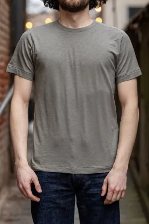 Merz b. Schwanen SCT04 Good Basics 4.9oz Relaxed Fit Pima Slub T-Shirt - Vintage Army