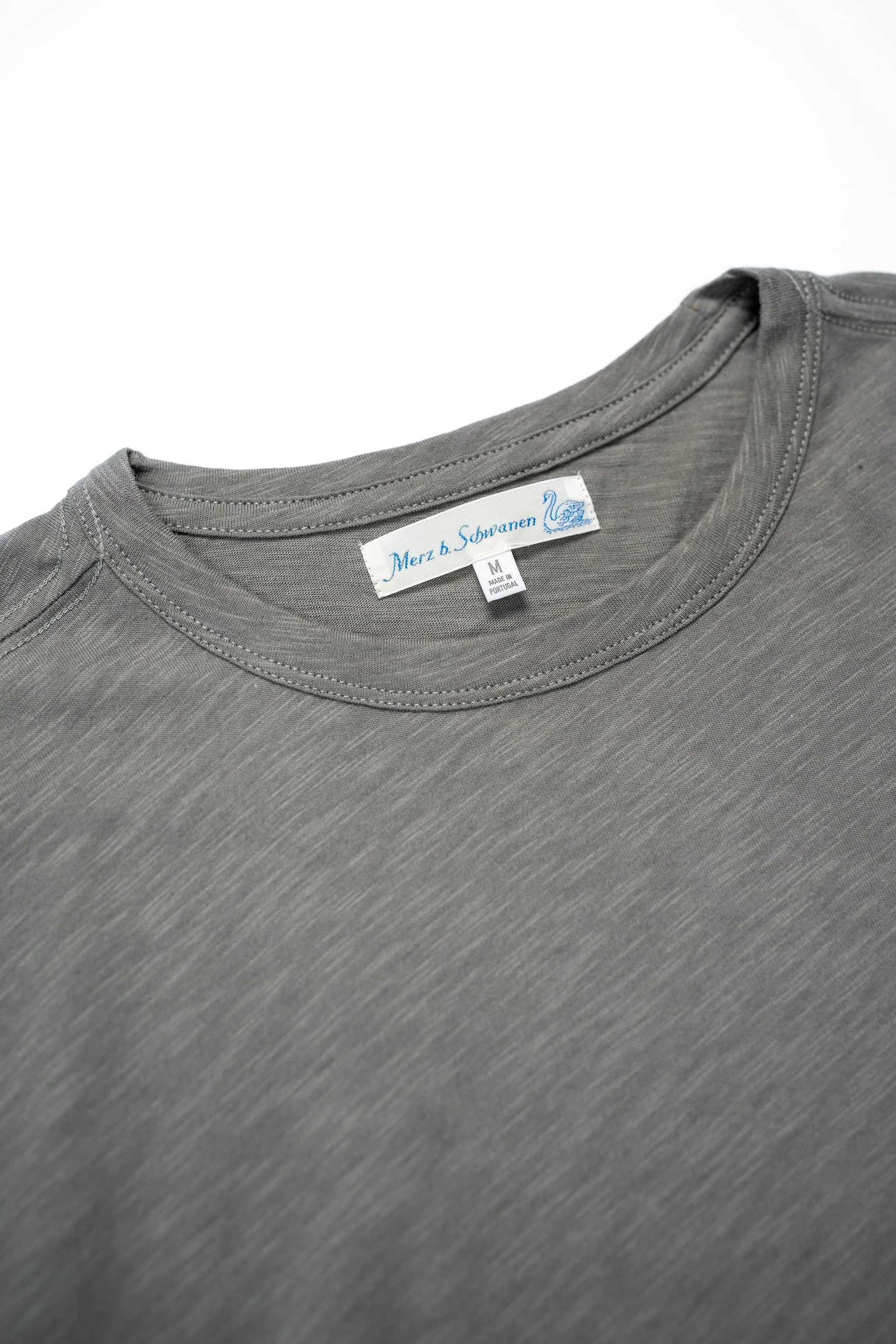 Merz b. Schwanen SCT04 Good Basics 4.9oz Relaxed Fit Pima Slub T-Shirt - Vintage Army