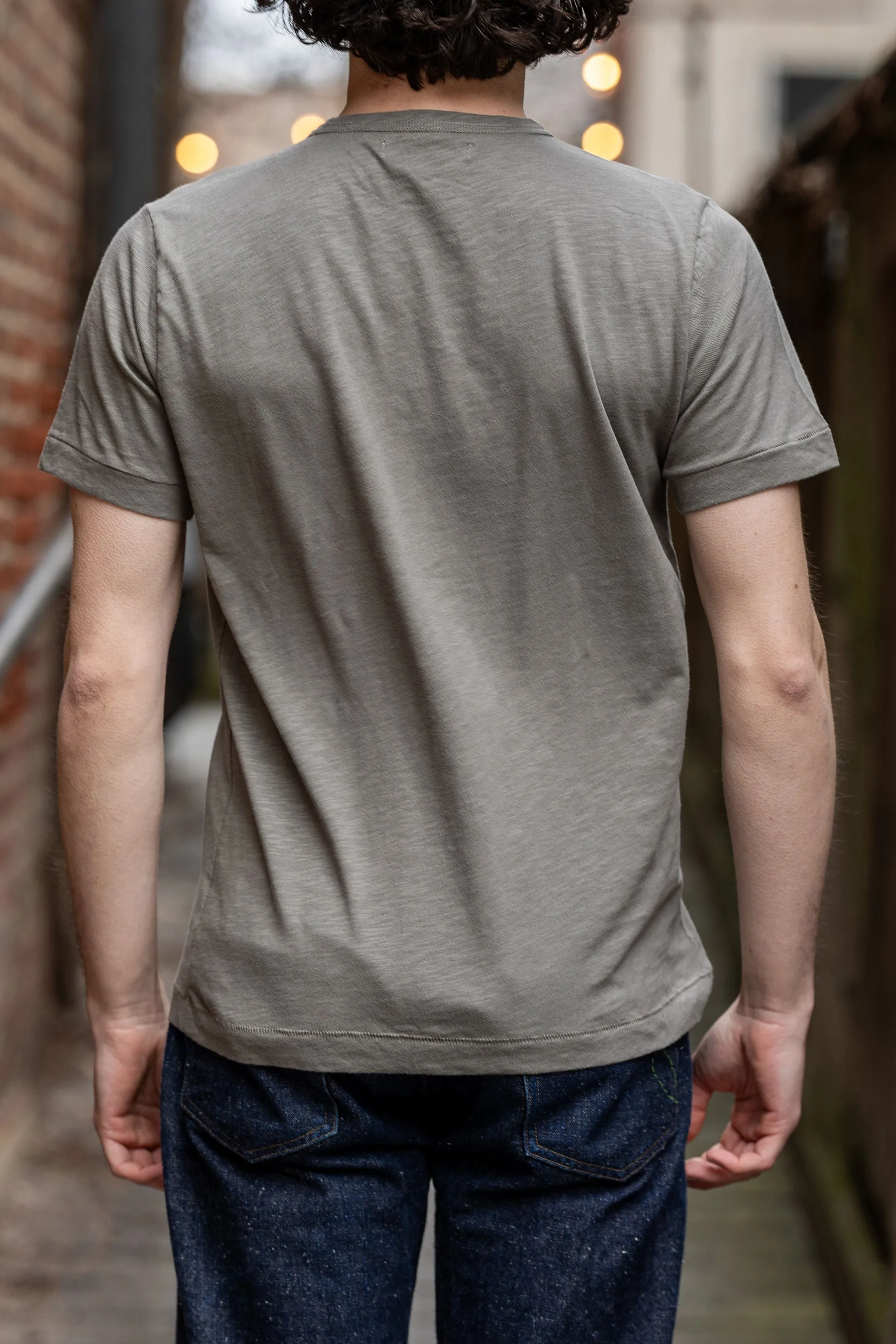 Merz b. Schwanen SCT04 Good Basics 4.9oz Relaxed Fit Pima Slub T-Shirt - Vintage Army
