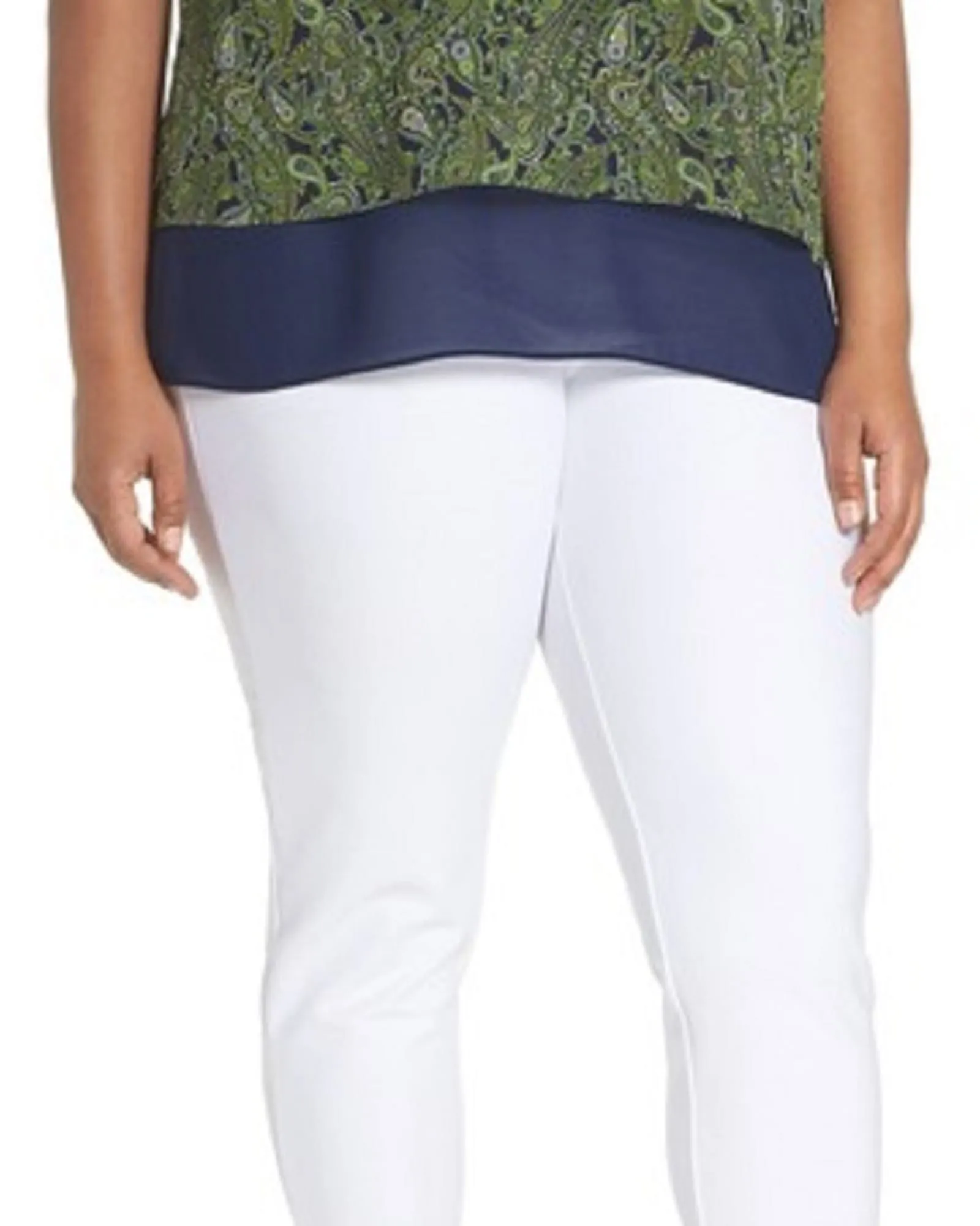Michael Kors Women's  Stretch Twill Leggings white  0X | White