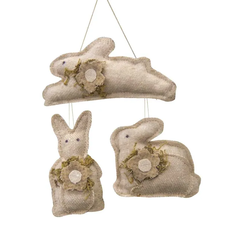 Mini Fabric Flower Bunny