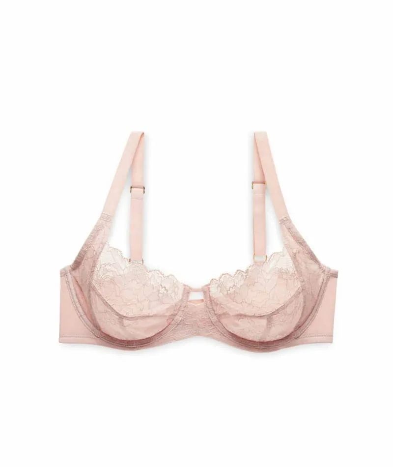 Natori Statement Supportive Full Figure Underwired Lace Bra - Cameo Rose/Cashmere