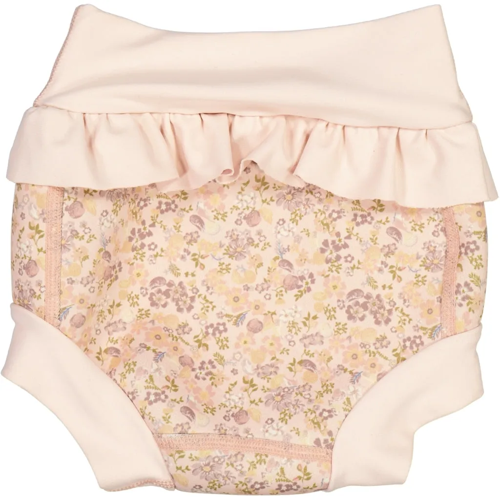 Neoprene Swim Pants Ruffle - flowers and seashells