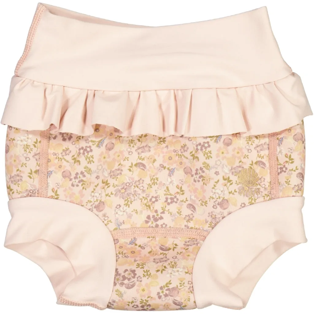 Neoprene Swim Pants Ruffle - flowers and seashells