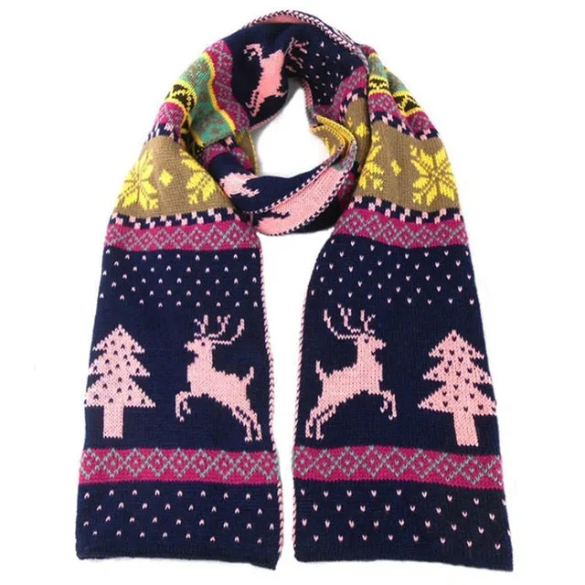 Nordic Winter Deer Cashmere Reverse Knit Scarves