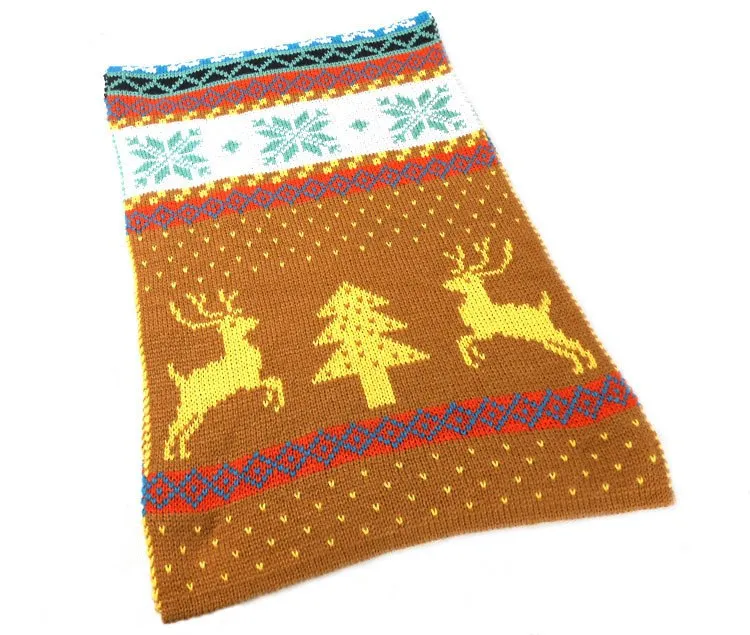 Nordic Winter Deer Cashmere Reverse Knit Scarves