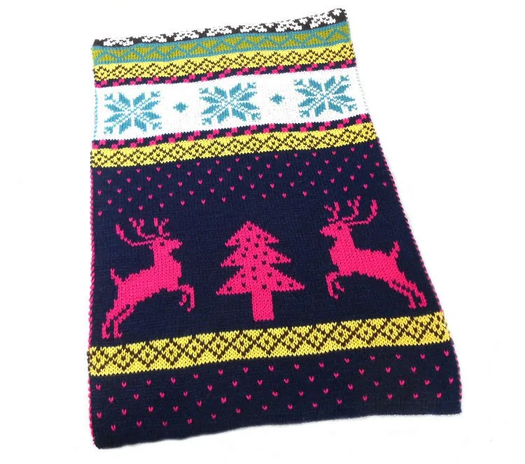 Nordic Winter Deer Cashmere Reverse Knit Scarves