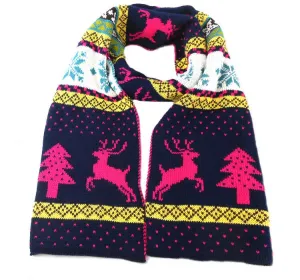 Nordic Winter Deer Cashmere Reverse Knit Scarves