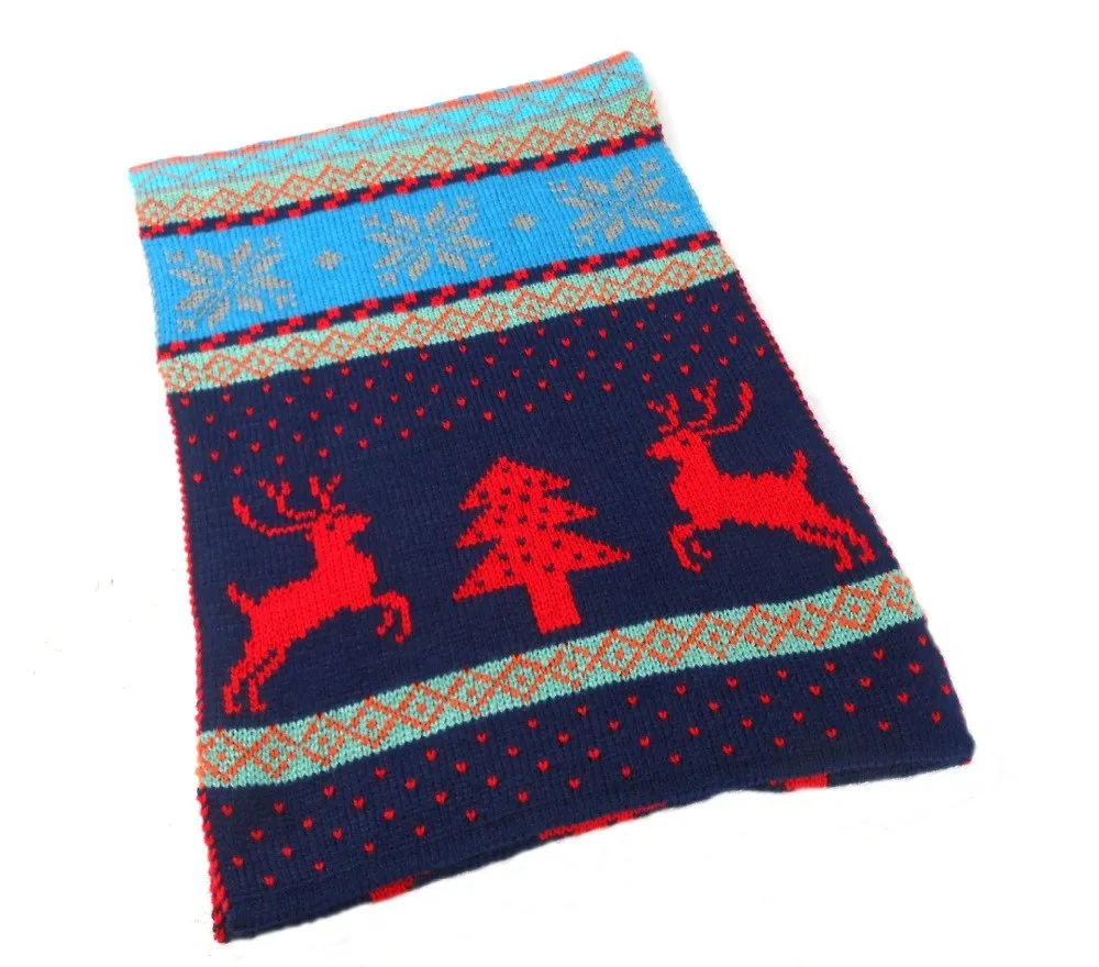 Nordic Winter Deer Cashmere Reverse Knit Scarves