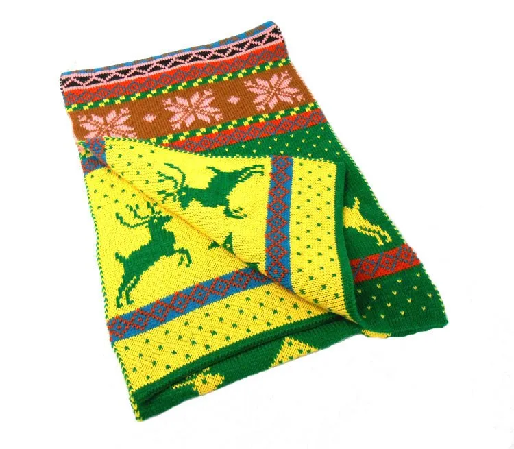 Nordic Winter Deer Cashmere Reverse Knit Scarves