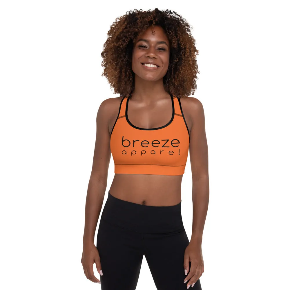 Orange Padded Sports Bra