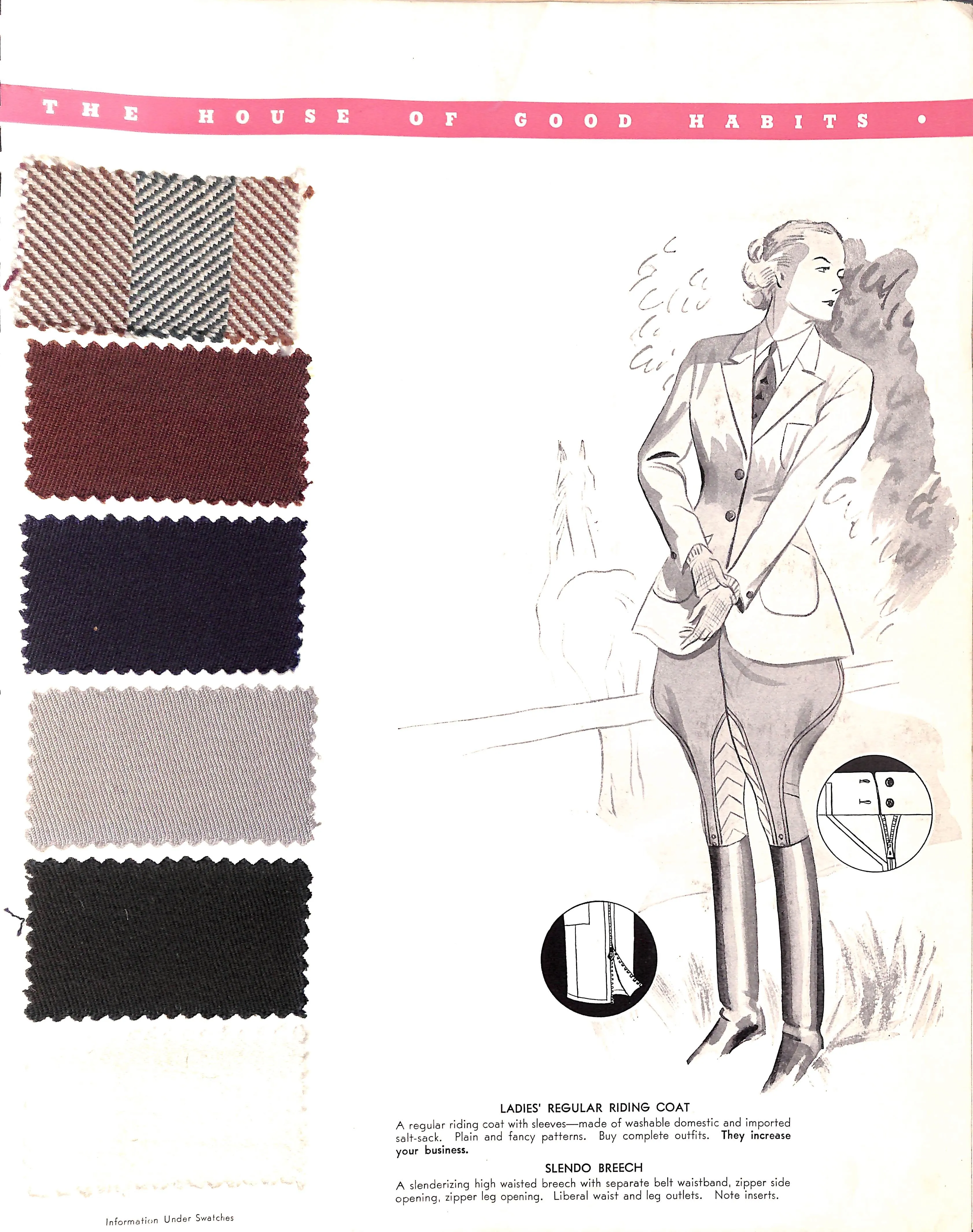 Over the Top Sport Togs 1939 Apparel Arts Equestrian Catalog