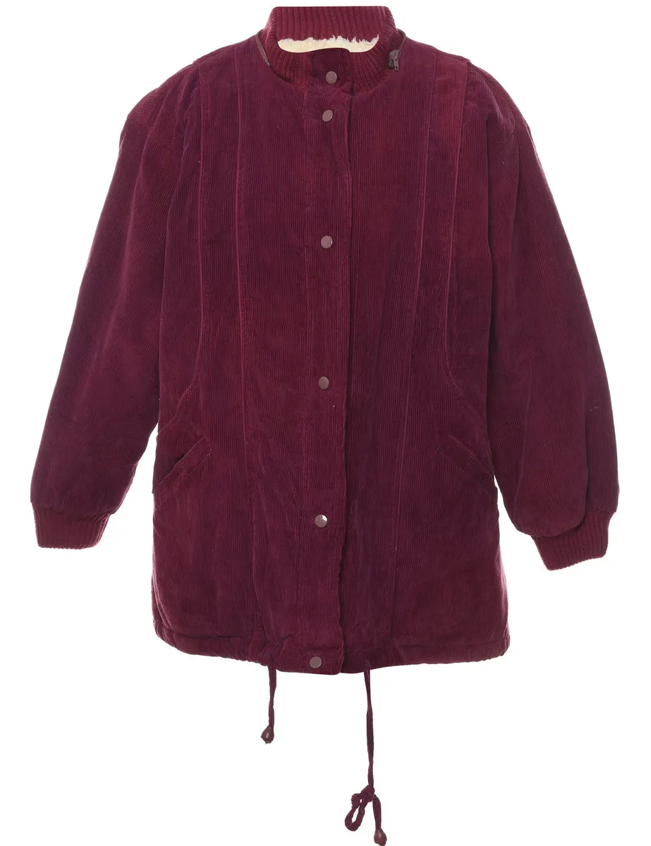 Plum Classic Corduroy Coat - L