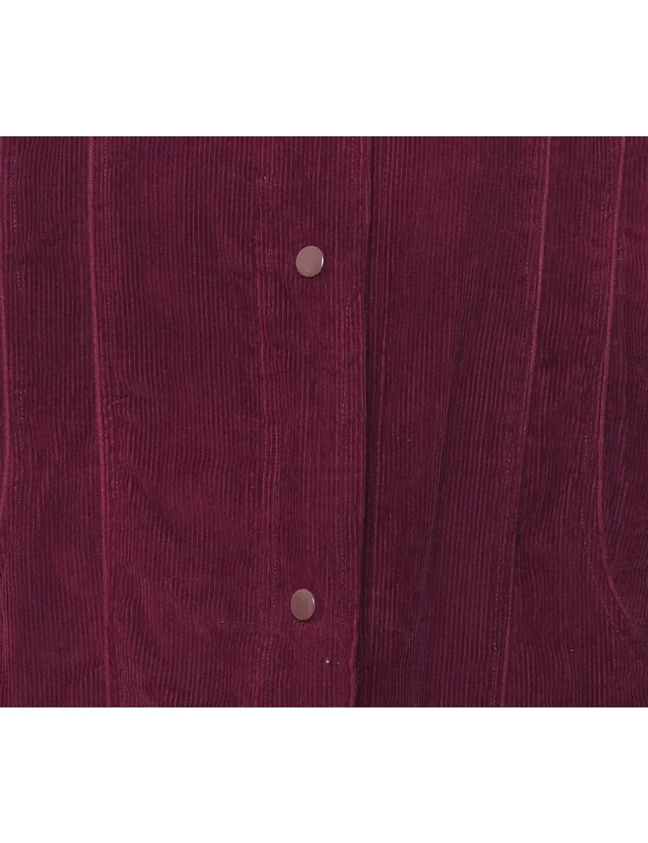 Plum Classic Corduroy Coat - L