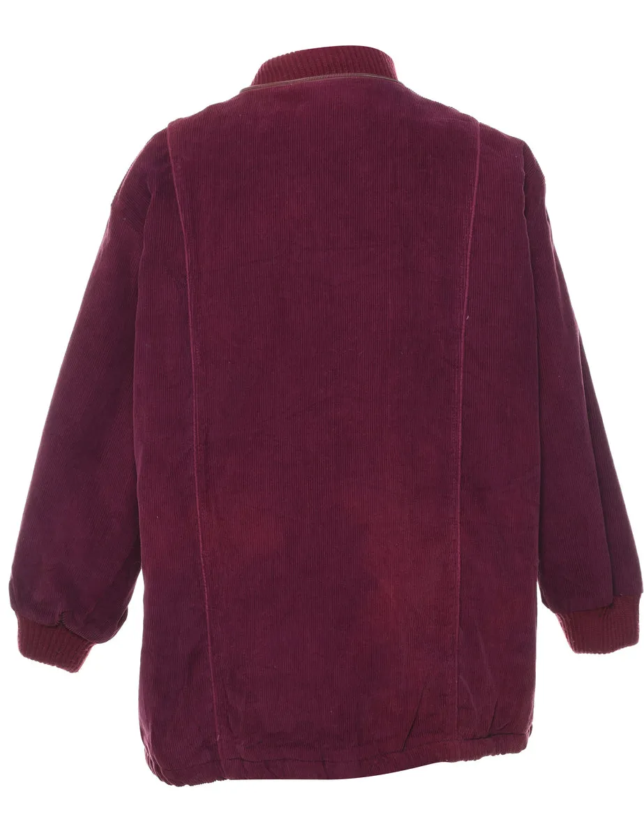 Plum Classic Corduroy Coat - L