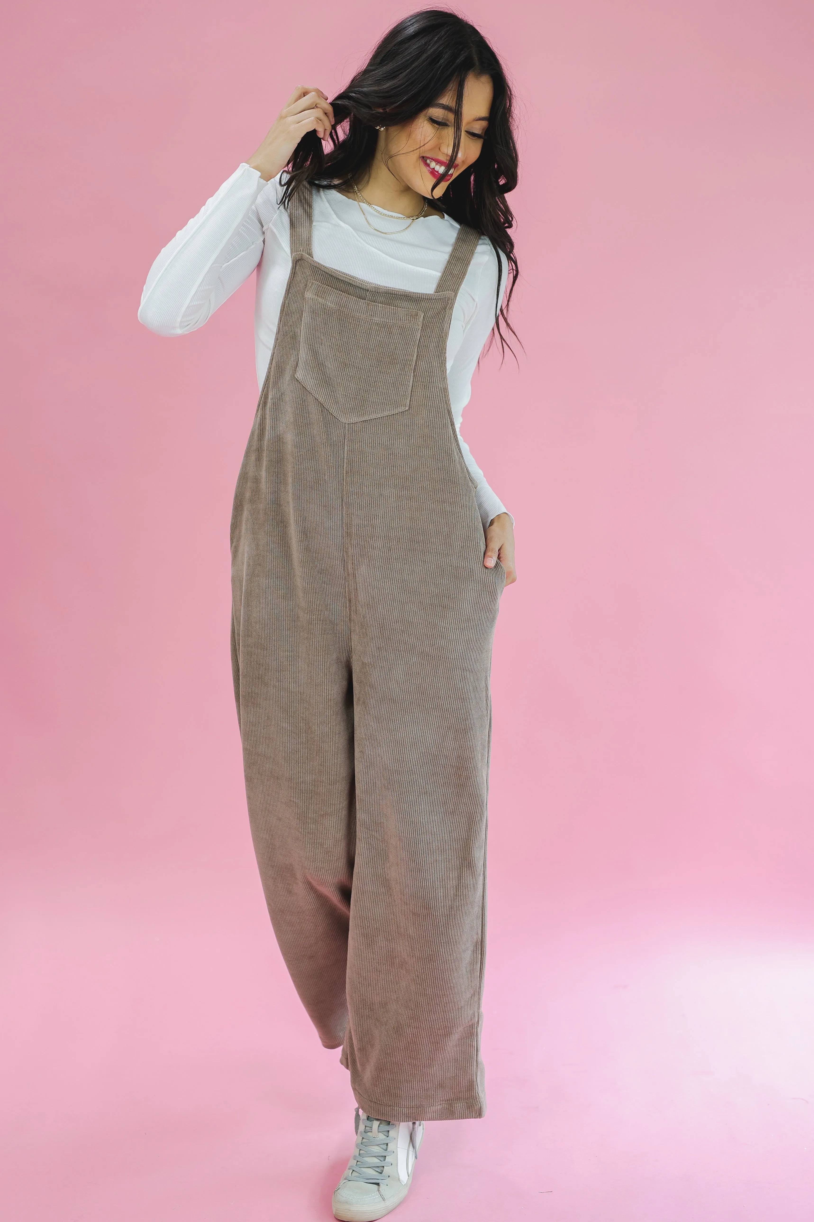 Pumpkin Patch Memories Overalls In Mocha