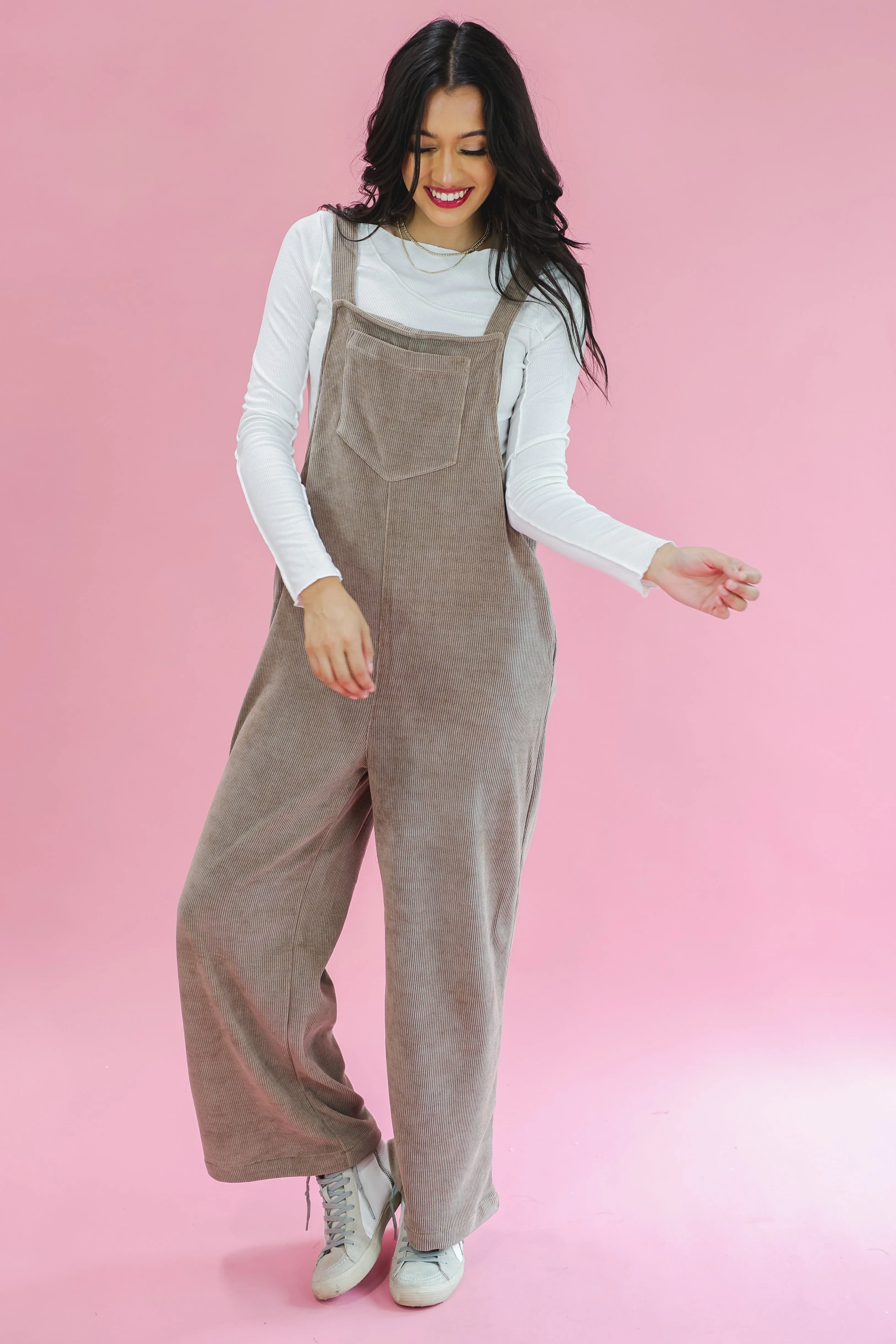 Pumpkin Patch Memories Overalls In Mocha