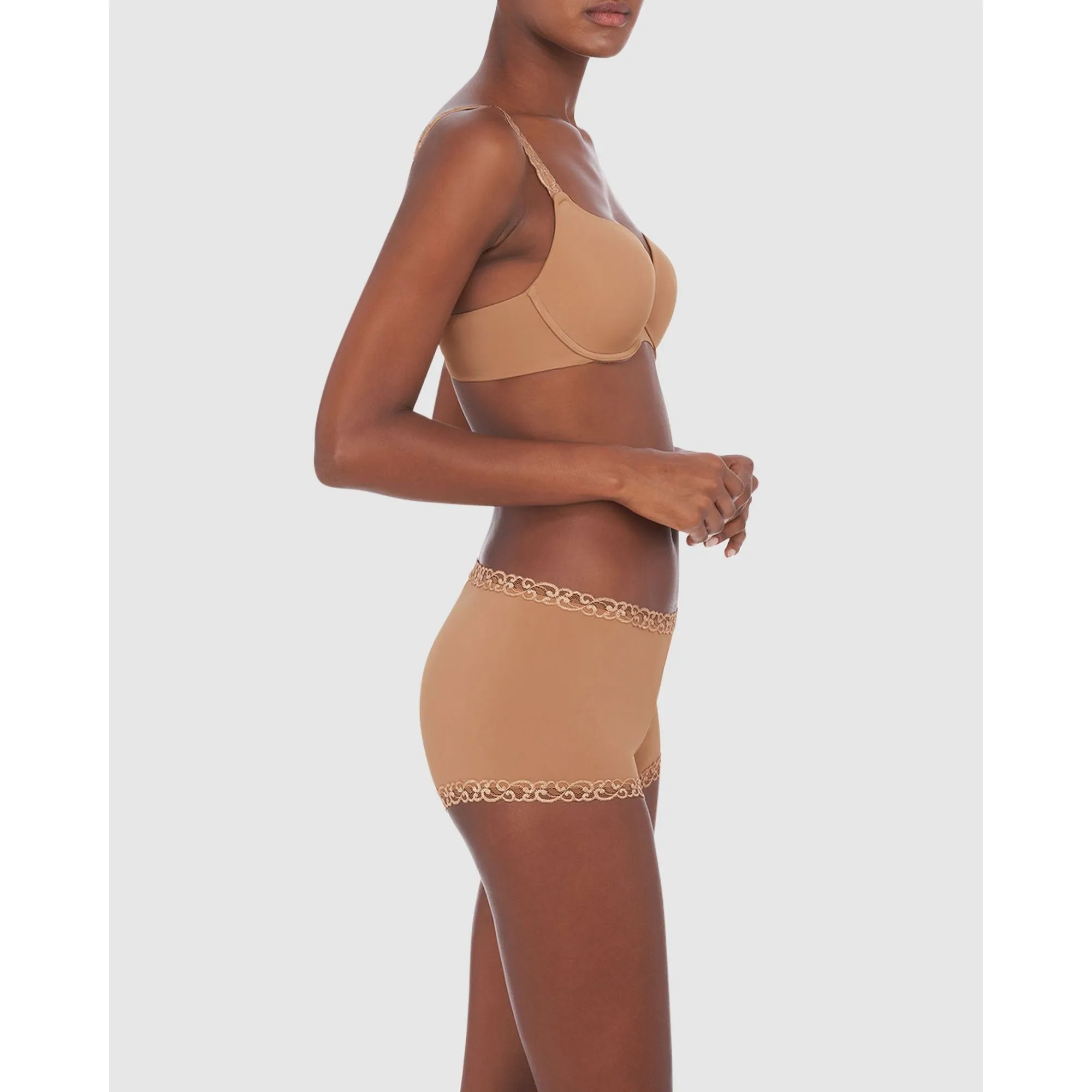 Pure Luxe Smooth Push Up Plunge Bra Cafe