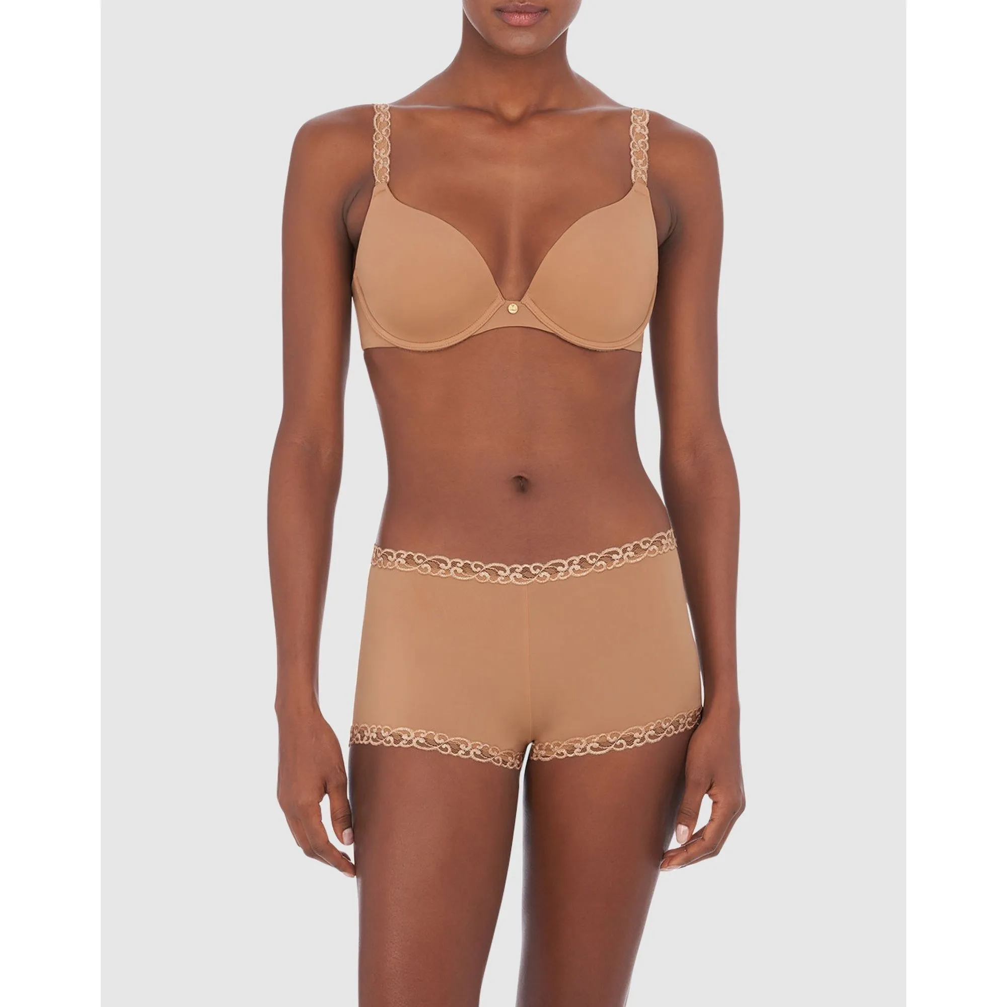 Pure Luxe Smooth Push Up Plunge Bra Cafe