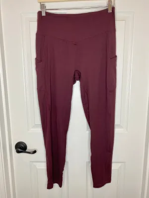 Rae Mode Burgundy Seamless Leggings with High Waist and Pockets