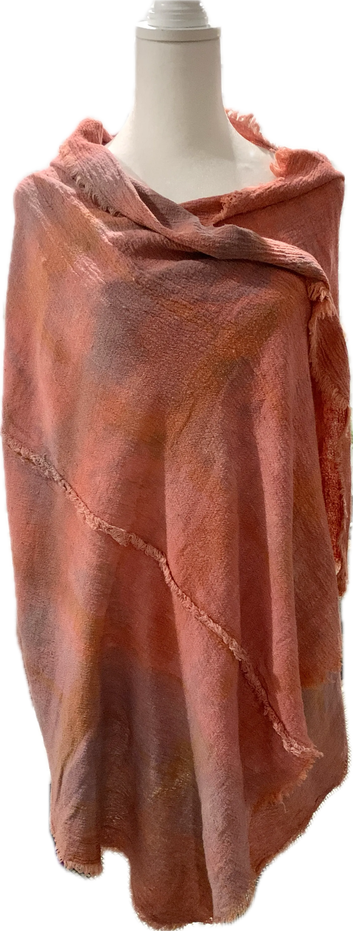 Raspberry Cotton Wear-Everywhere Meditation Shawl