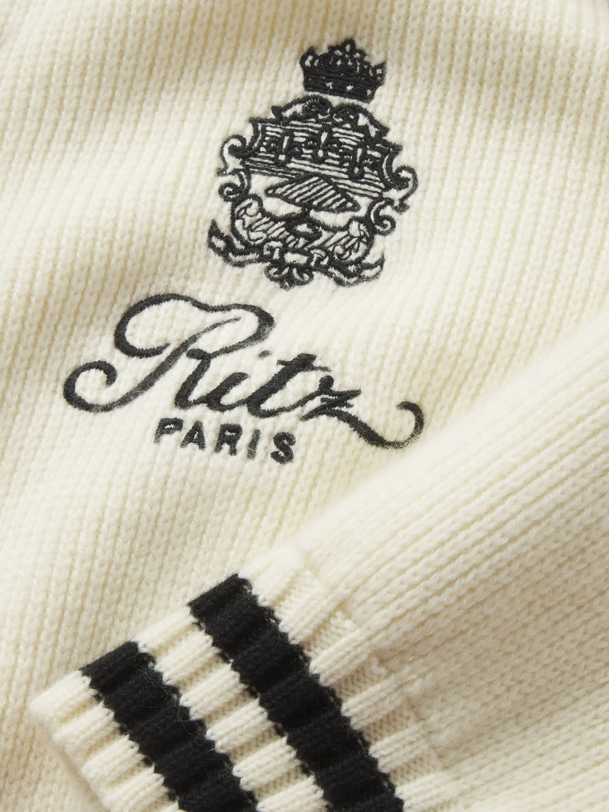 Ritz Embroidery Cashmere Cardigan -- Cream