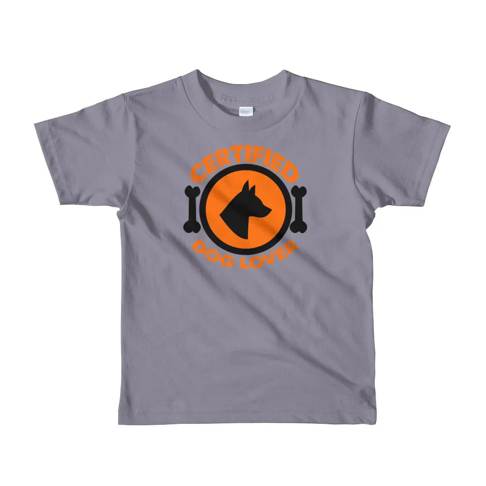 Short sleeve kids t-shirt --- Certified Dog Lover