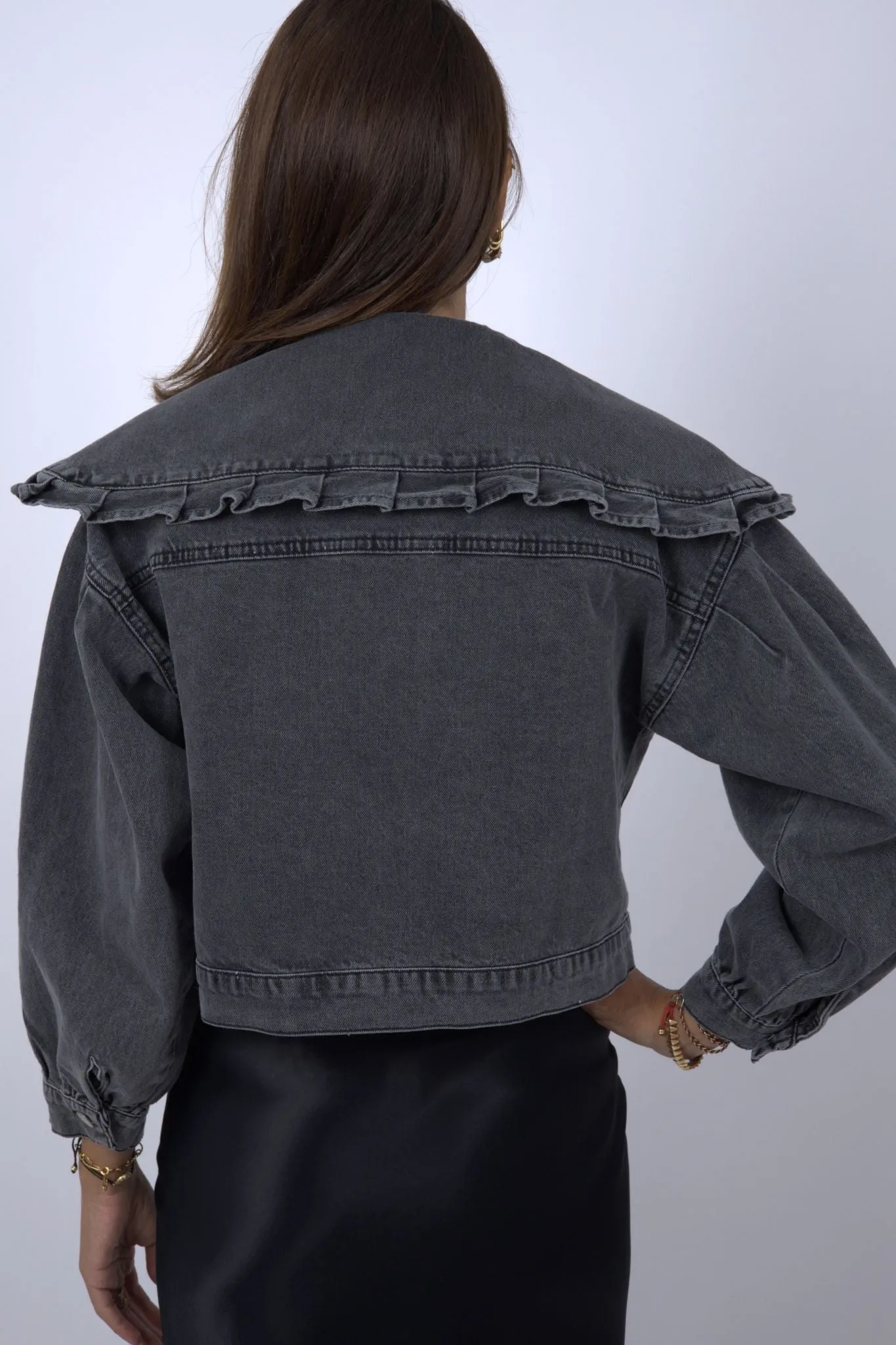 Statement Collar Denim Jacket