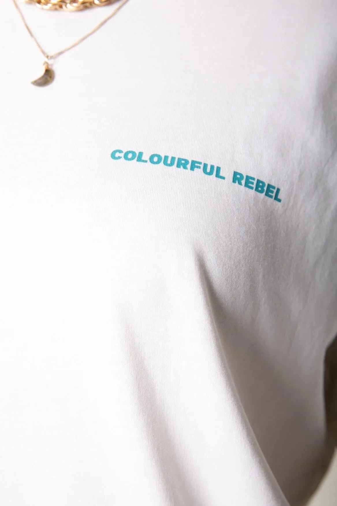 Summer Essence boxy tee | white/purple/green