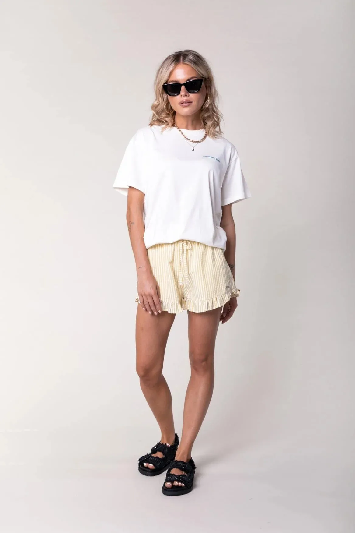 Summer Essence boxy tee | white/purple/green