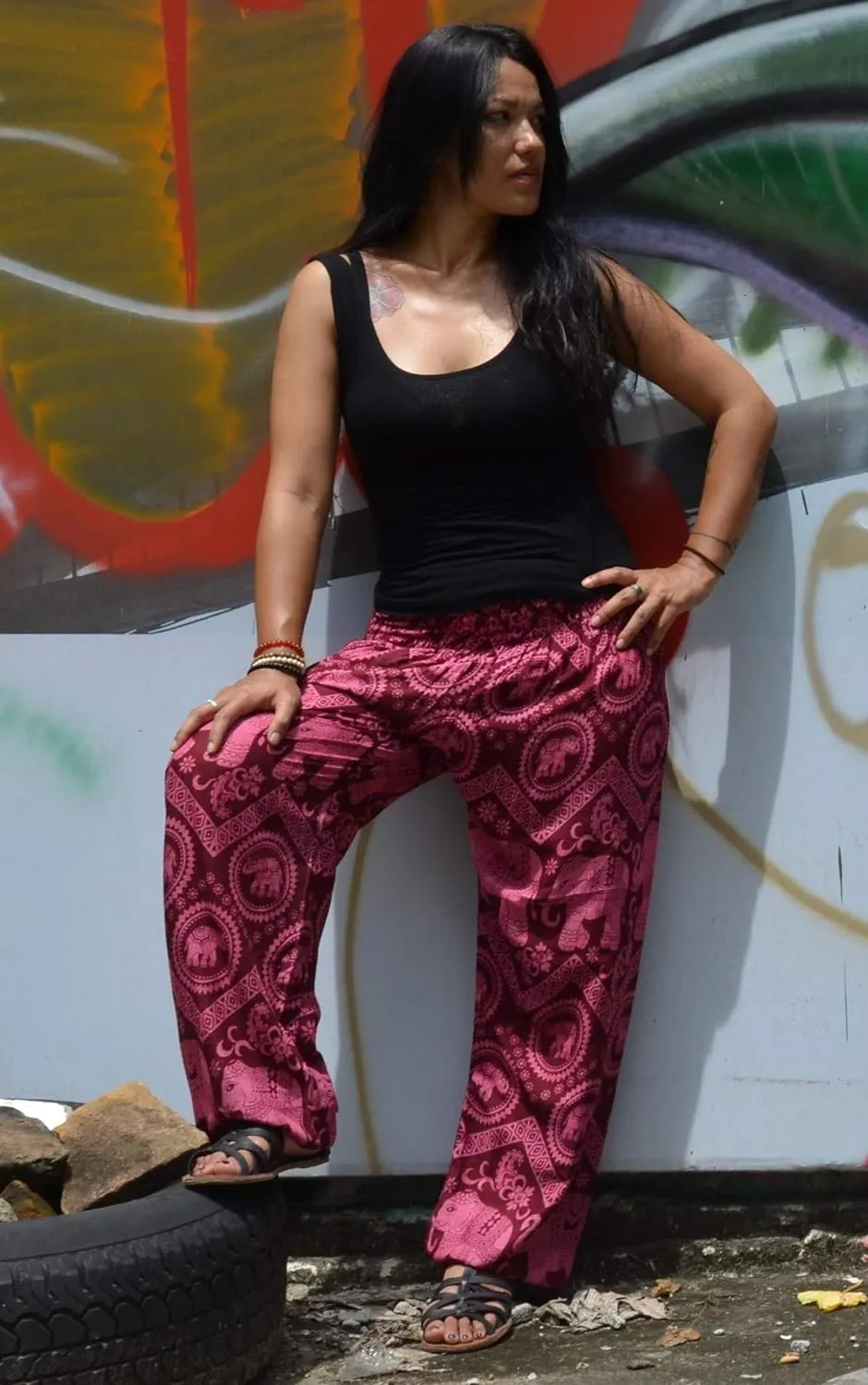 Women's Elephant Harem Pants Red Chang
