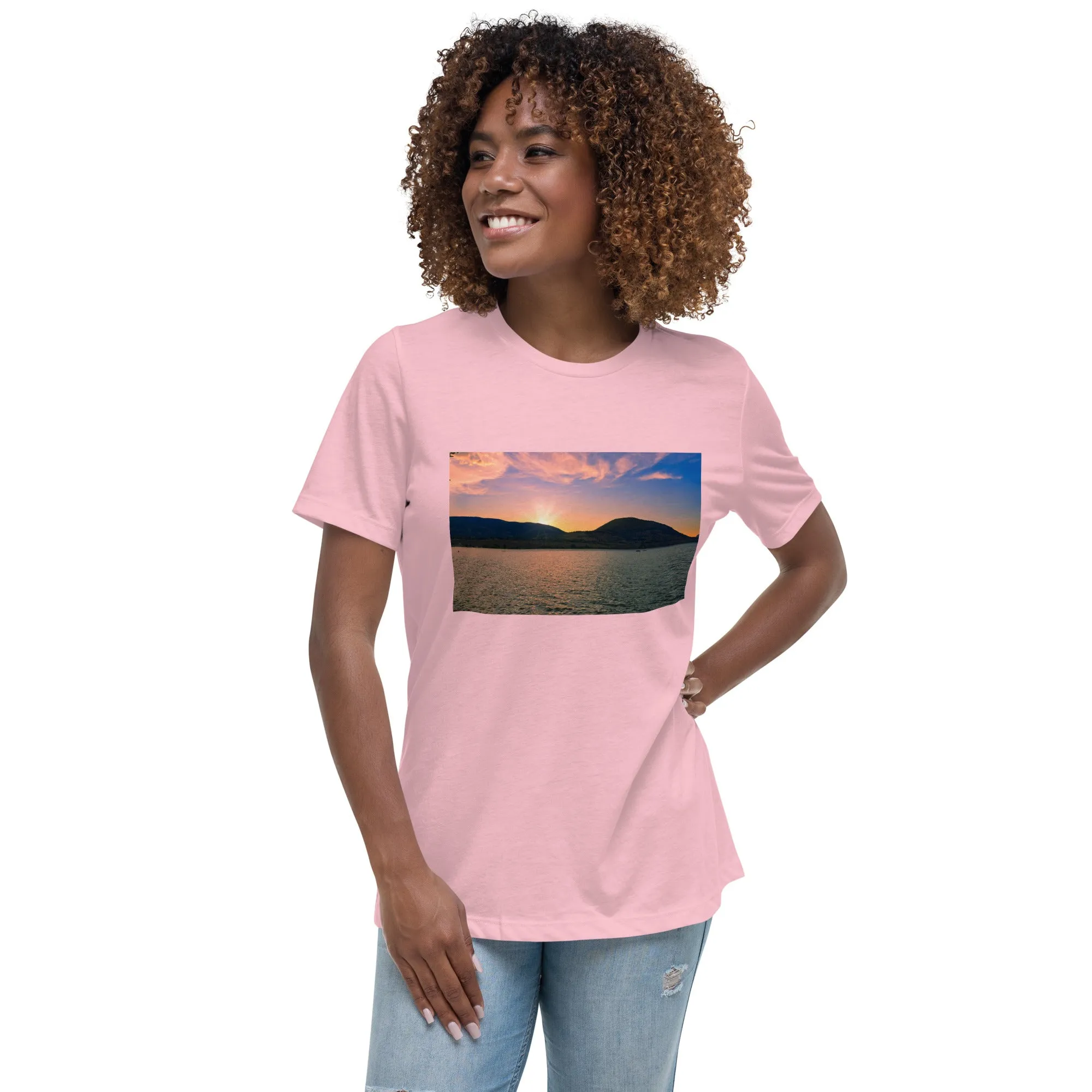 Women's Relaxed T-Shirt - Penticton Okanagan Lake Sunset